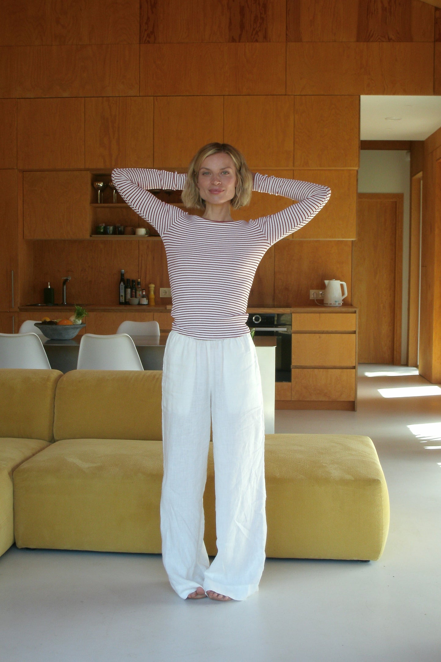 Wide linen trousers