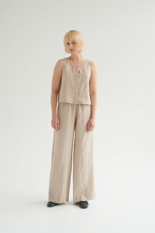 Wide linen trousers