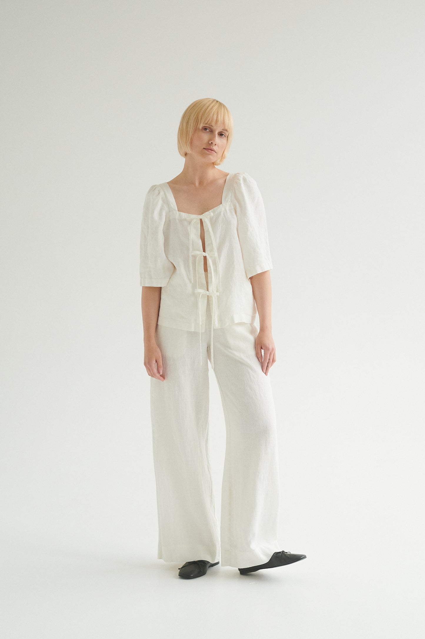 Wide linen trousers