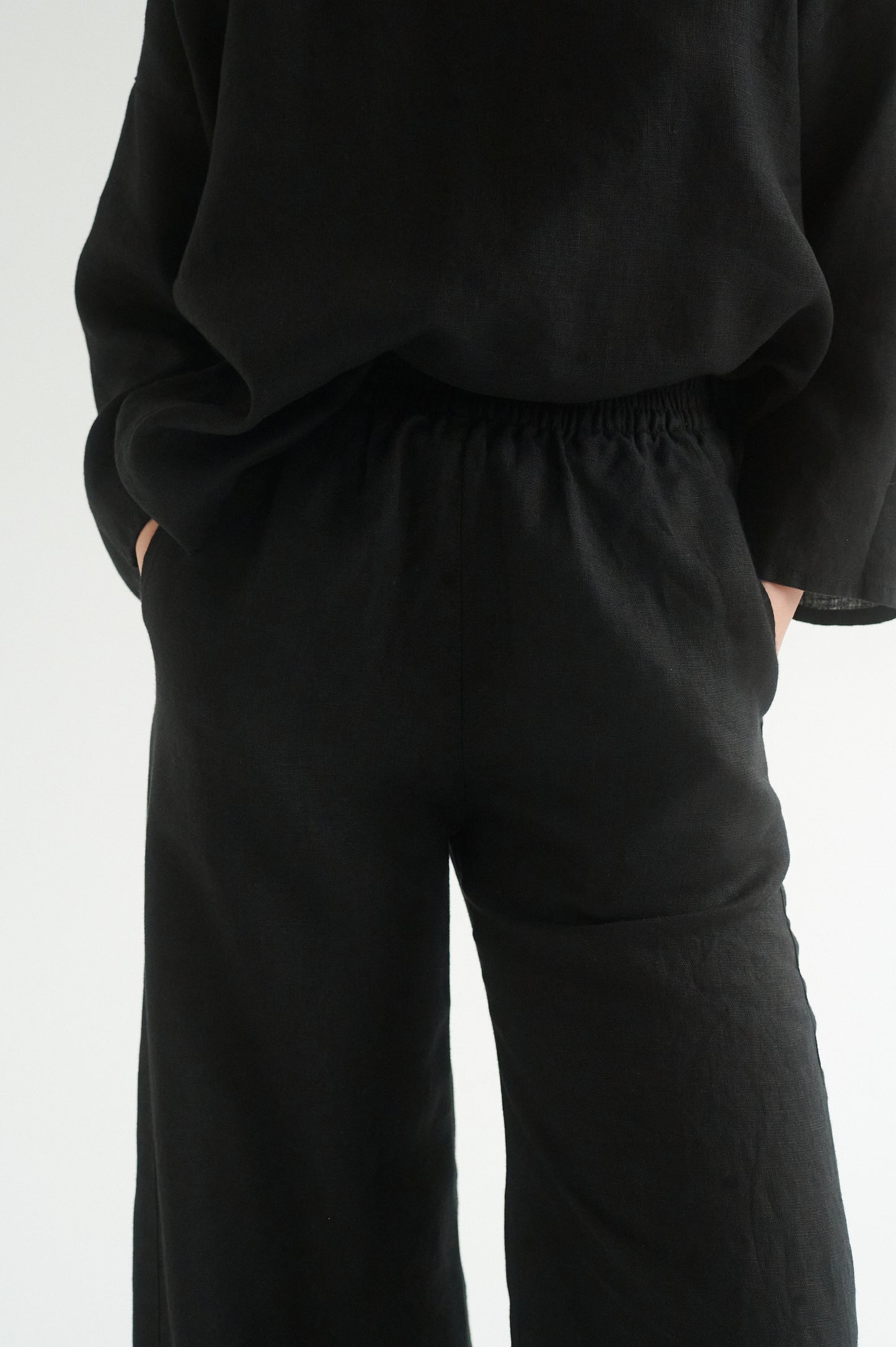 Wide linen trousers