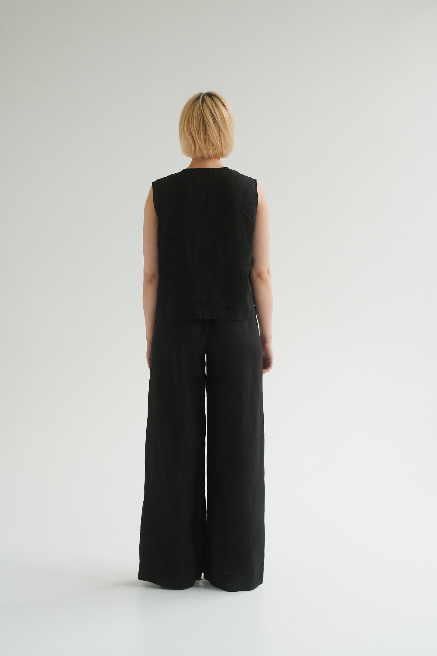 Wide linen trousers